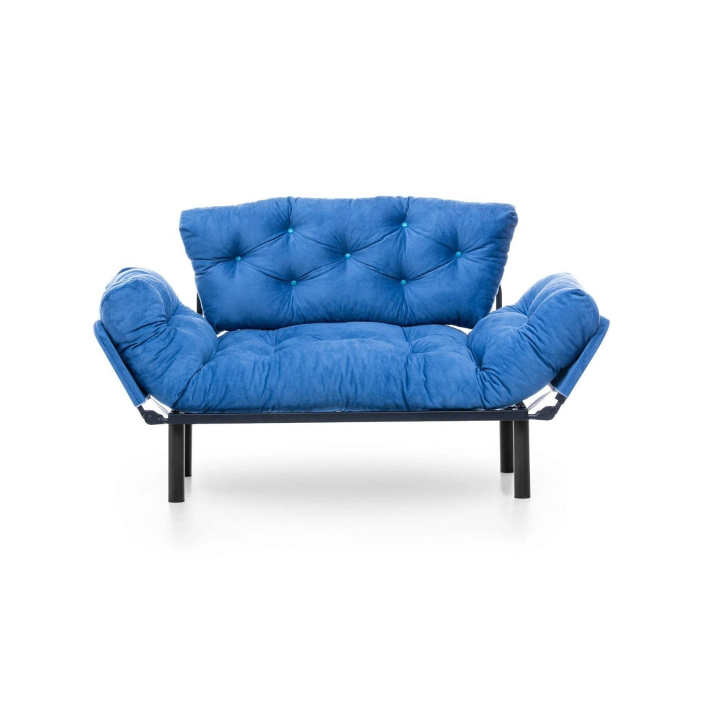Guchol, Divano Letto 2 Posti Contenitore, 155x70 cm blu