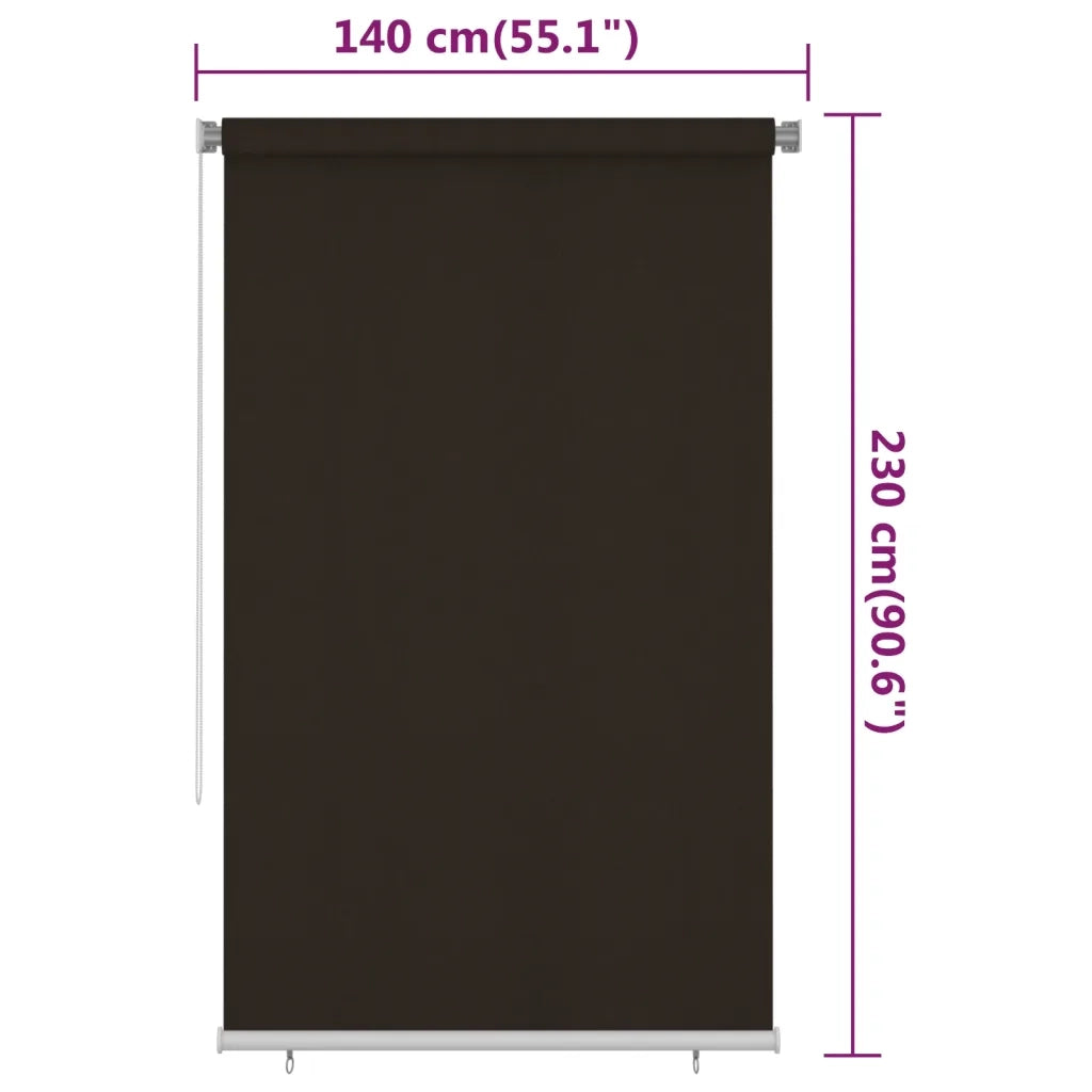 Tenda a Rullo per Esterni 140x230 cm Marrone HDPE 312982