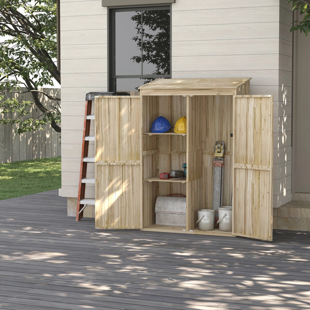 Armadio da giardino ¨C Minimal ¨C legno 2 ante 2 ripiani 120x57x183 cm