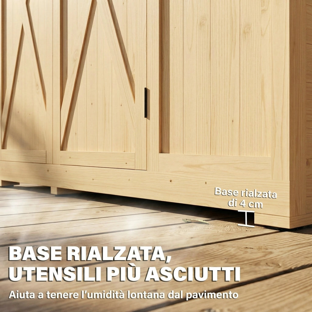 Capanno da Giardino Walk-in con Pavimento e 4 Finestre