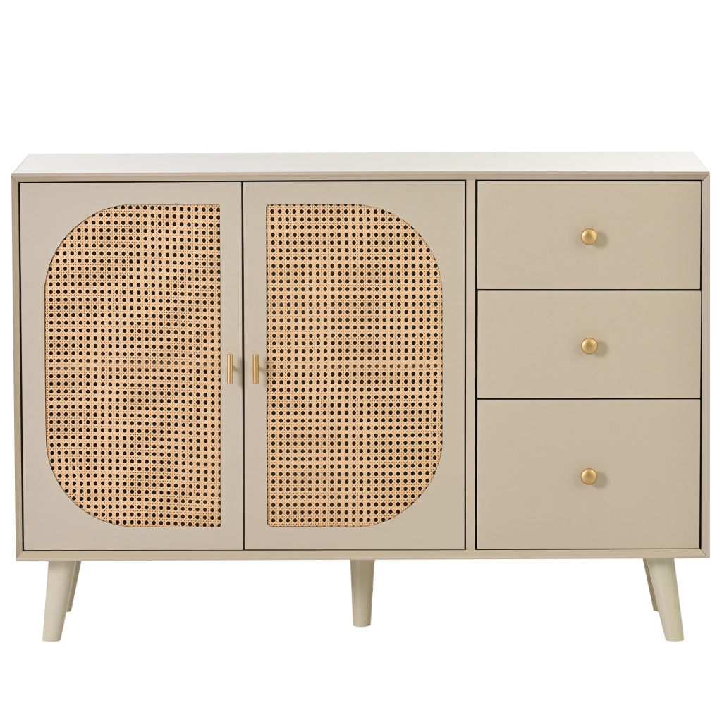 Mobile TV con Ante e Cassetti ¨C MINIMAL ¨C Bianco Crema, 120 cm