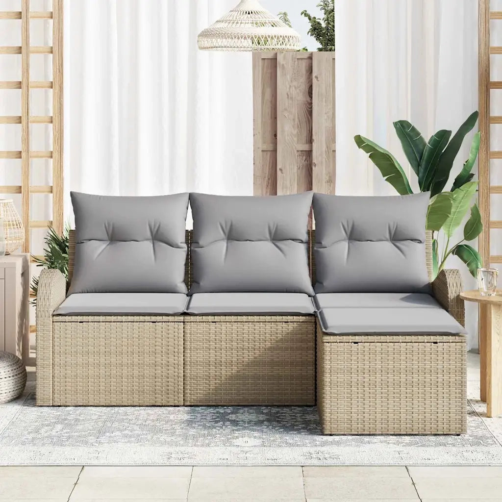 Set Divano da Giardino Beige polyrattan 3345990