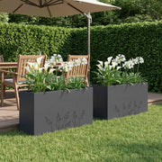 Vaso da giardino 2 pz Antracite 100 x 20 x 49 cm 8005853