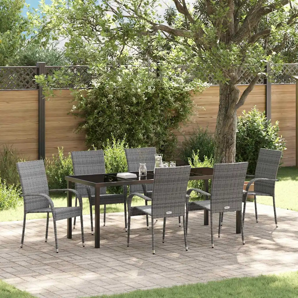 Set da Pranzo per Giardino 7 pcs Grigio 3379413