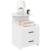 Comodini 2 pz con 2 cassetti bianchi 40x36,5x62 cm 858633
