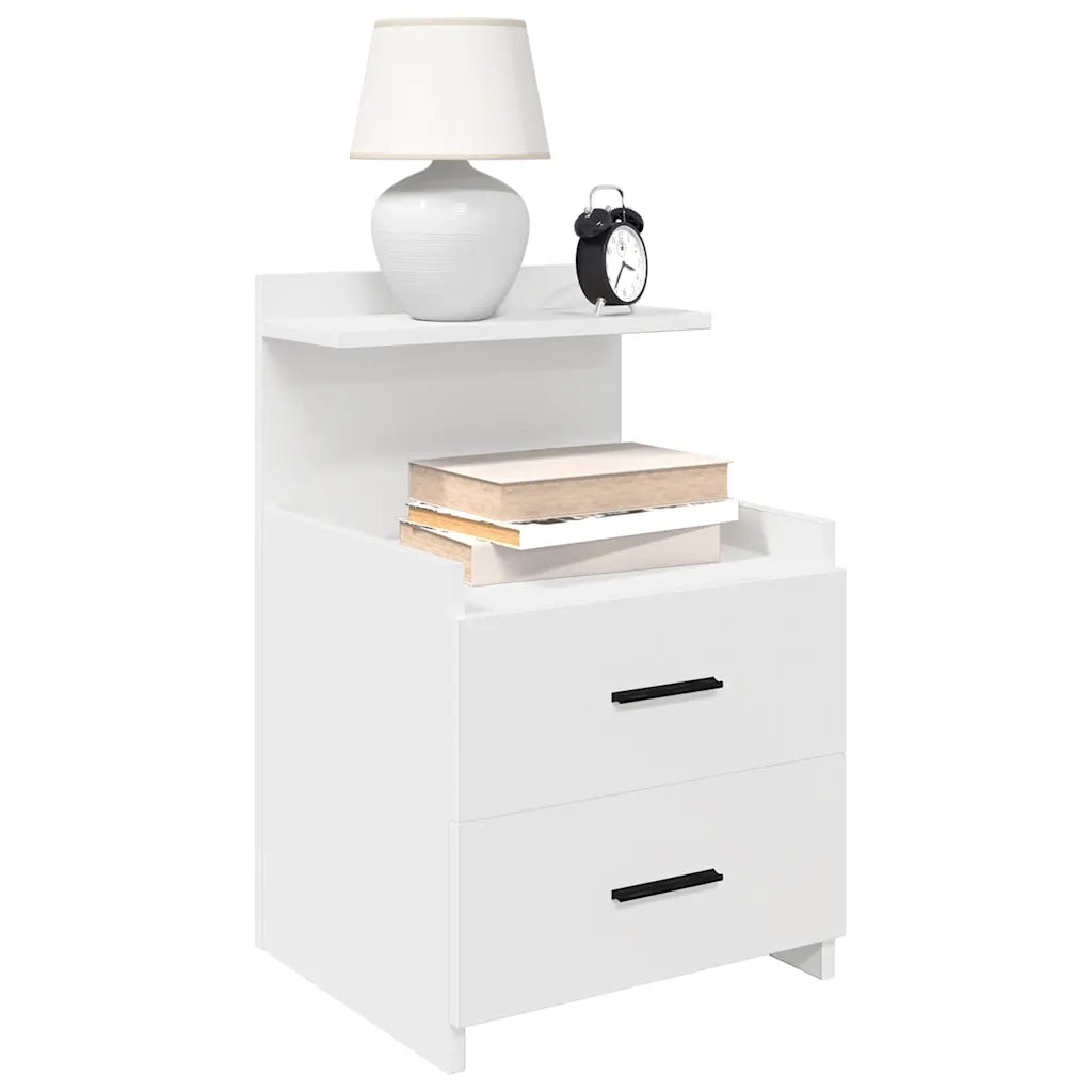Comodini 2 pz con 2 cassetti bianchi 40x36,5x62 cm 858633