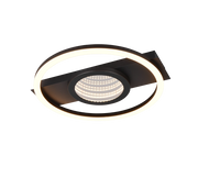 Plafoniera LED rotonda, metallo, nero, L 36 cm, Wheeler