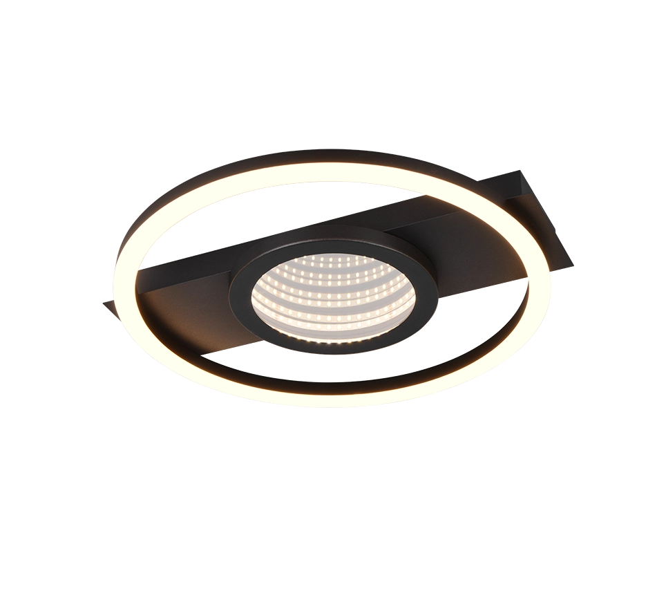 Plafoniera LED rotonda, metallo, nero, L 36 cm, Wheeler
