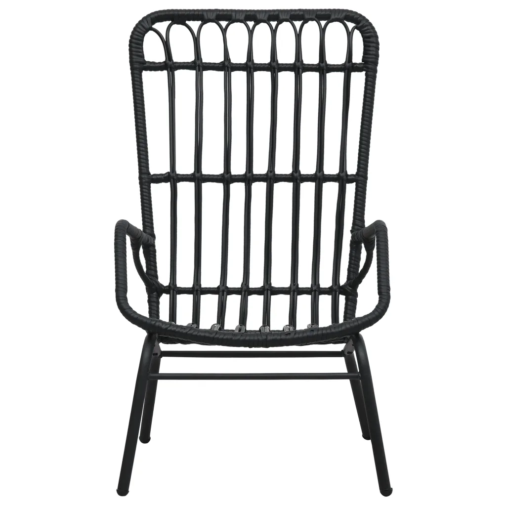 Sedia da Giardino | Sedie da Esterno in Polyrattan Nera