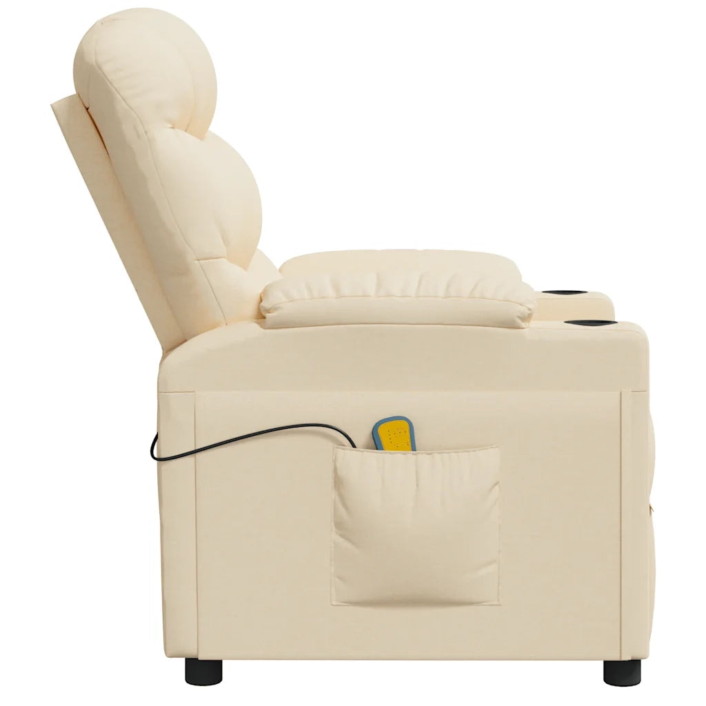 Poltrona Massaggiante Crema in Tessuto 348091