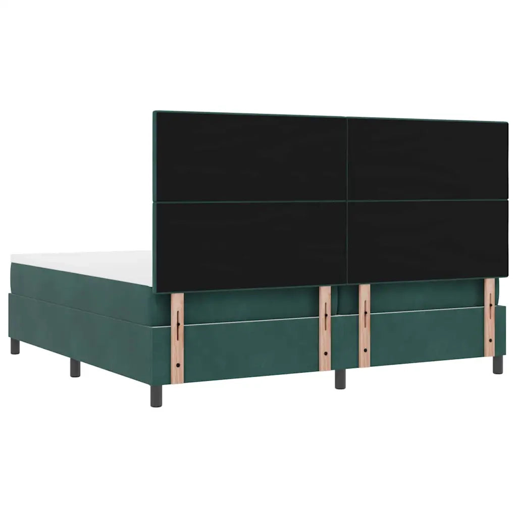 Letto a molle con materasso Verde Scuro 200 x 200 cm Velluto 3339857