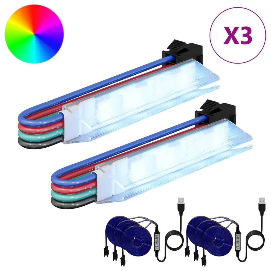 Striscia LED 2 pcs Nero e Multicolore 1745 mm Rame e plastica 3429138
