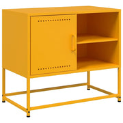 Mobile TV multimediale mensola TV credenza TV sala da pranzo soggiorno camera da letto giallo senape 68 x 39 x 60,5 cm acciaio giallo 02_0027671