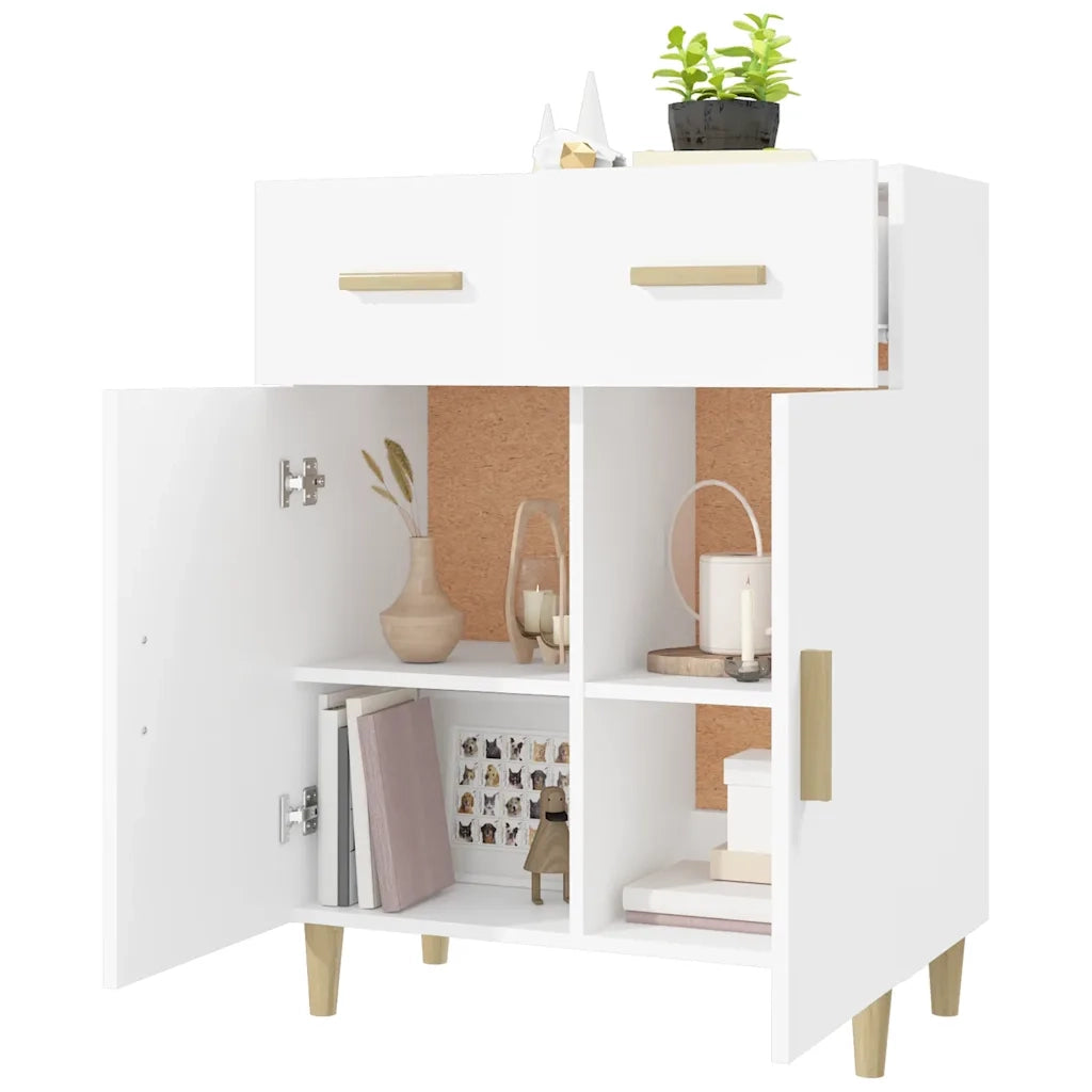 Credenza Bianca 69,5x34x89 cm in Legno Multistrato 812186