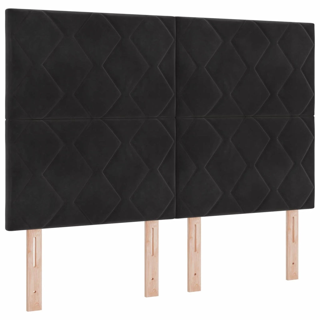 Letto box spring con materasso Nero 140 x 200 cm Velluto 3455128