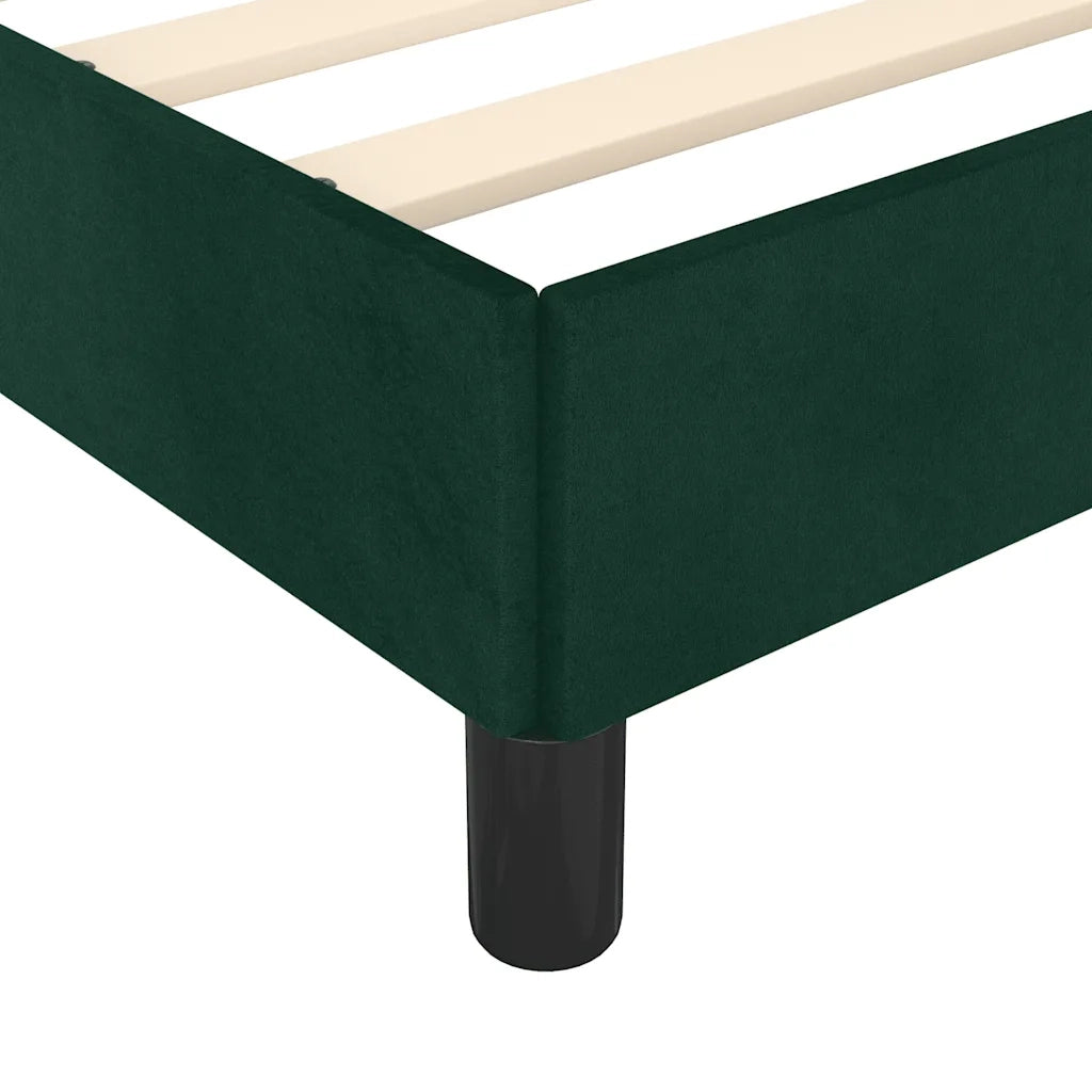 Letto singolo | Letto per adulti | Giroletto senza Materasso Verde Scuro 90x190 cm in Velluto