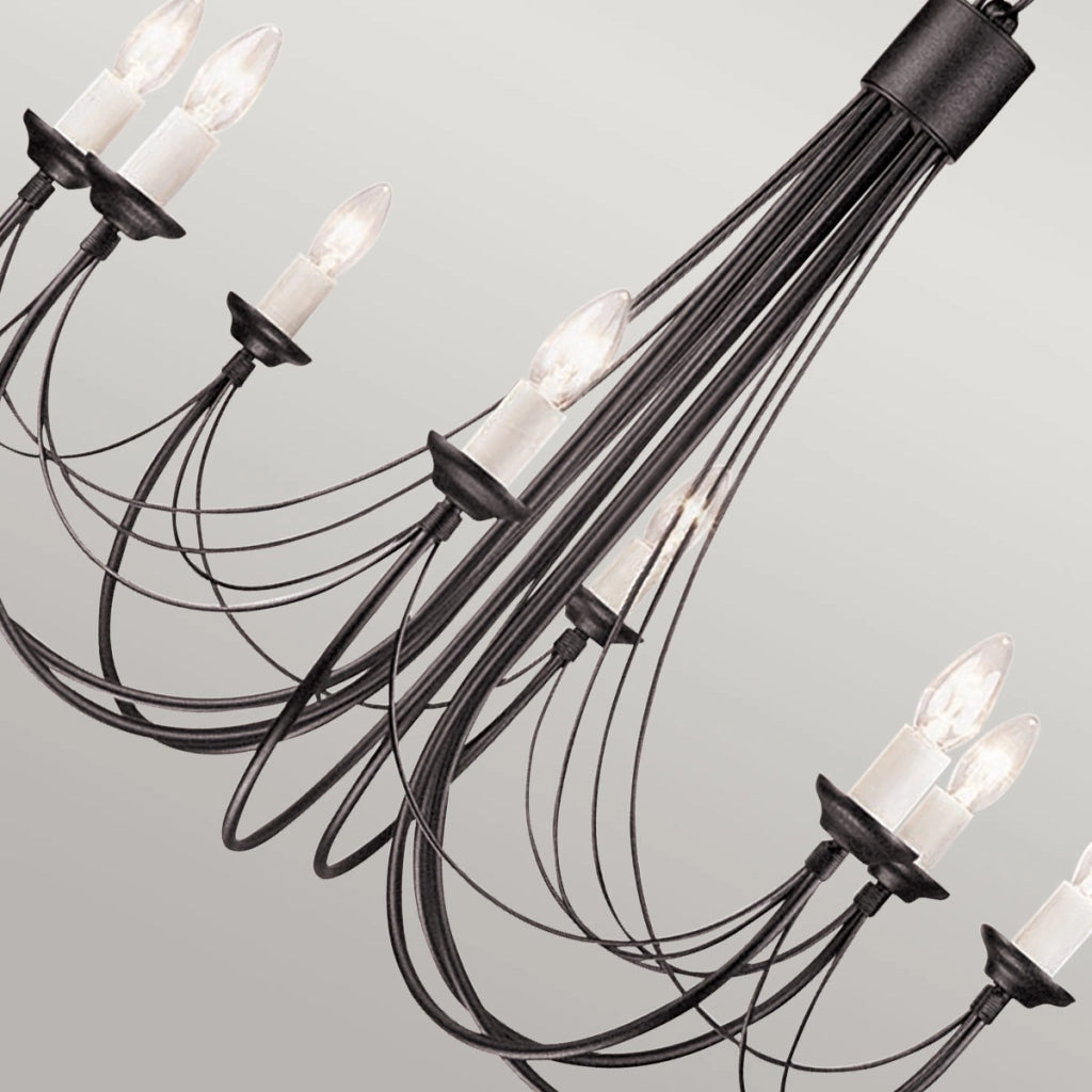 Lampadario gotico nero Carisbrooke 8xE14 60W Elstead