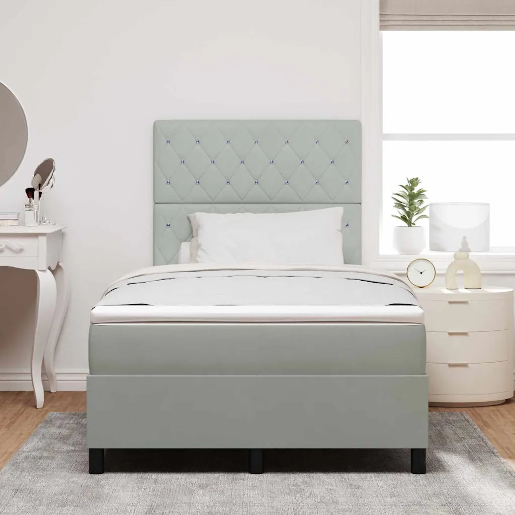 Letto a molle con materasso Grigio chiaro 120 x 200 cm Velluto 3339758