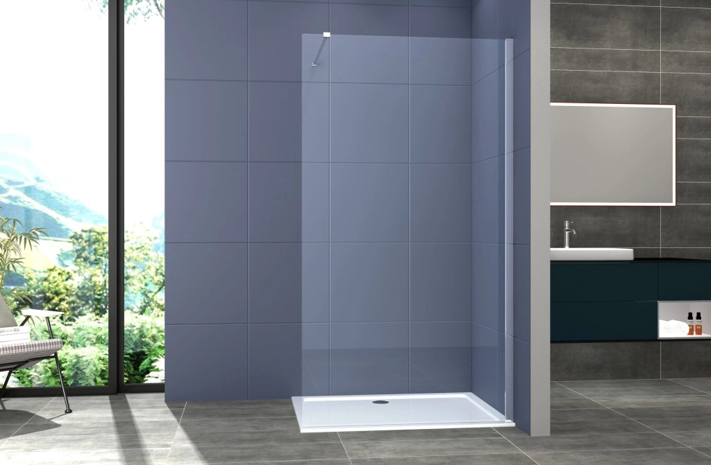 Box Doccia parete Walk in 140 cm h 200 cm cristallo temperato trasparente 8mm profilo SATINATO MELANY