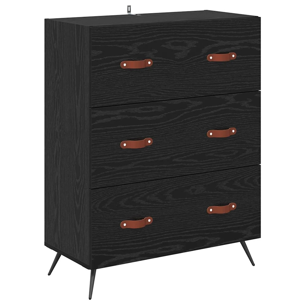 Armadietto alto con ripiano 2 pcs Rovere Nero Legno multistrato 3416071