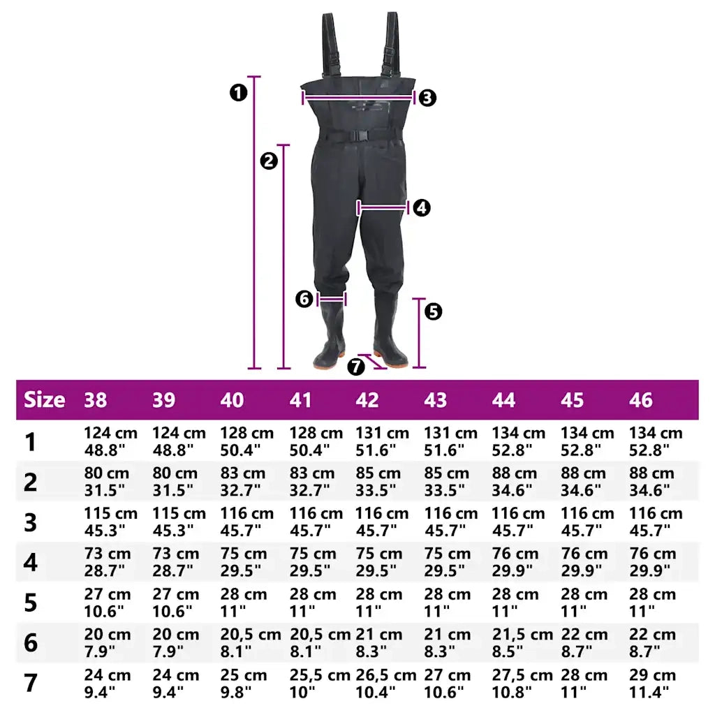 Wader con Stivali e Cintura Nero Taglia 43 CFW9592040