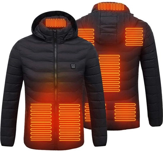 Giubbotto elettrico unisex - 8 zone di riscaldamento - Nero - Ideale per attività invernali