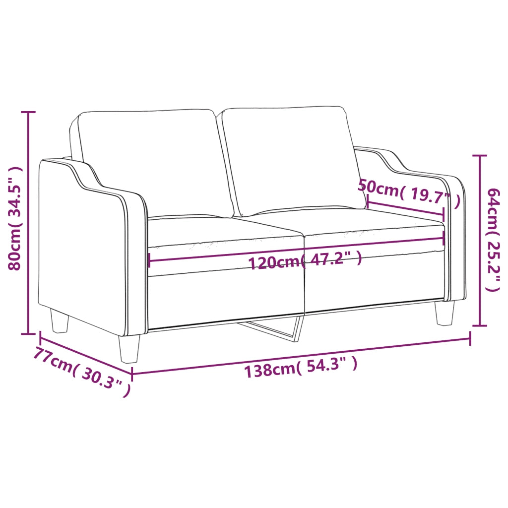 Divano a 2 Posti-Sofa 2 Posti Grigio Scuro 120 cm in Tessuto 776301