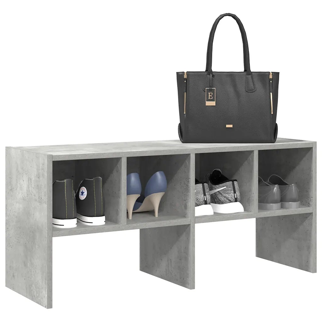 Scarpiera Impilabile Grigio Cemento 89,5x30x40 cm 858845