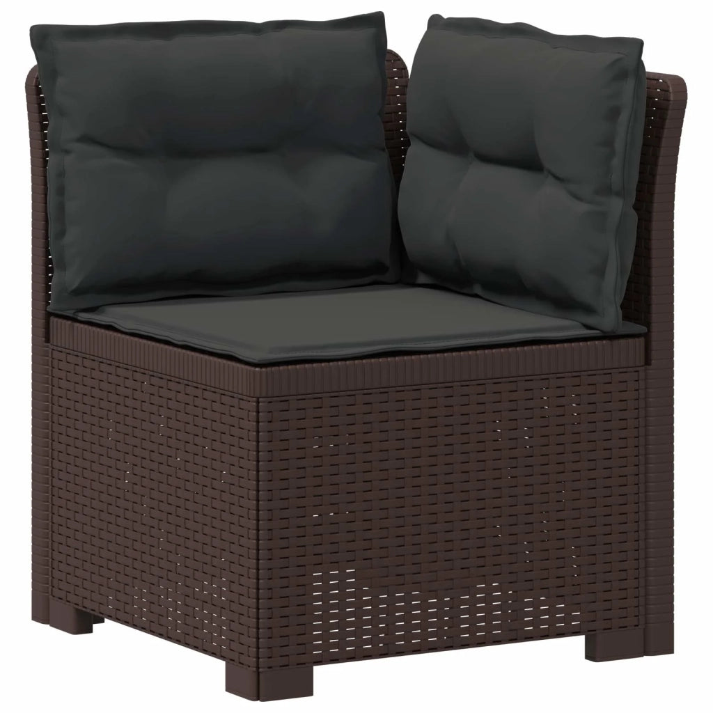 Divano da Giardino 6 Posti con Cuscini Aspetto Rattan PP 3444127