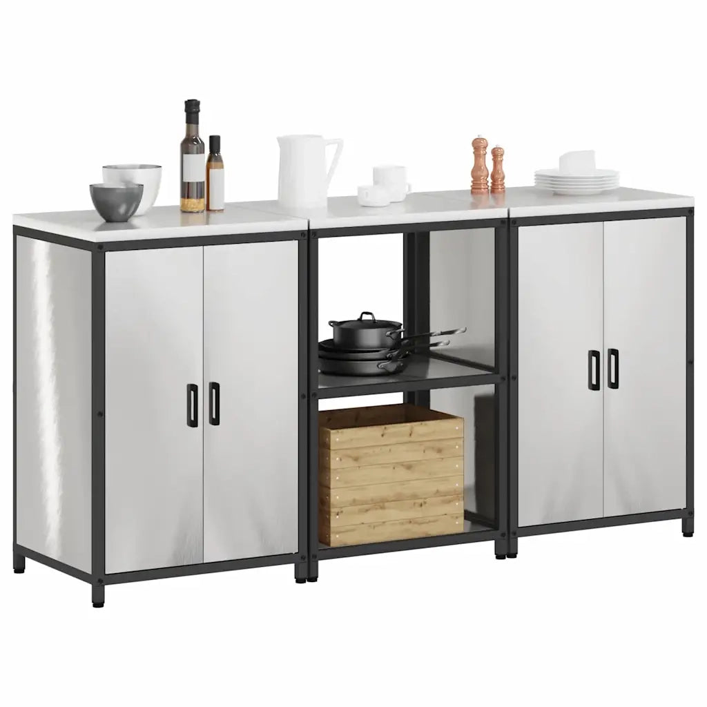 Set di Stoccaggio per Cucina 3 pcs Argento Acciaio inossidabile 3392698