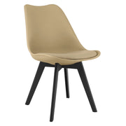 Sedia Mark con cuscino in ecopelle beige scuro
