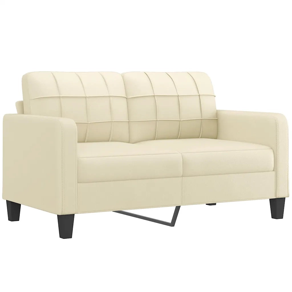 Divano a 2 Posti Crema 140 cm in Similpelle 359118