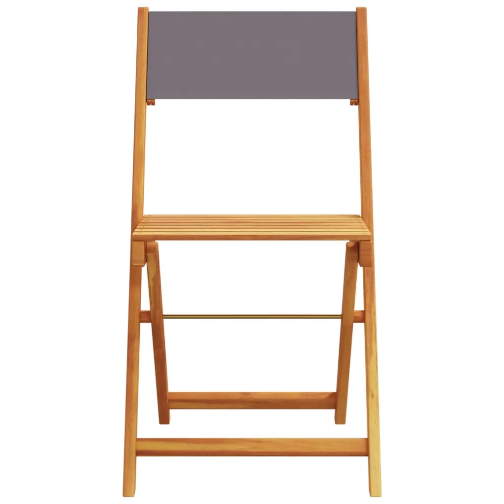 Set da Bistrot 3pz Antracite in Tessuto e Legno Massello