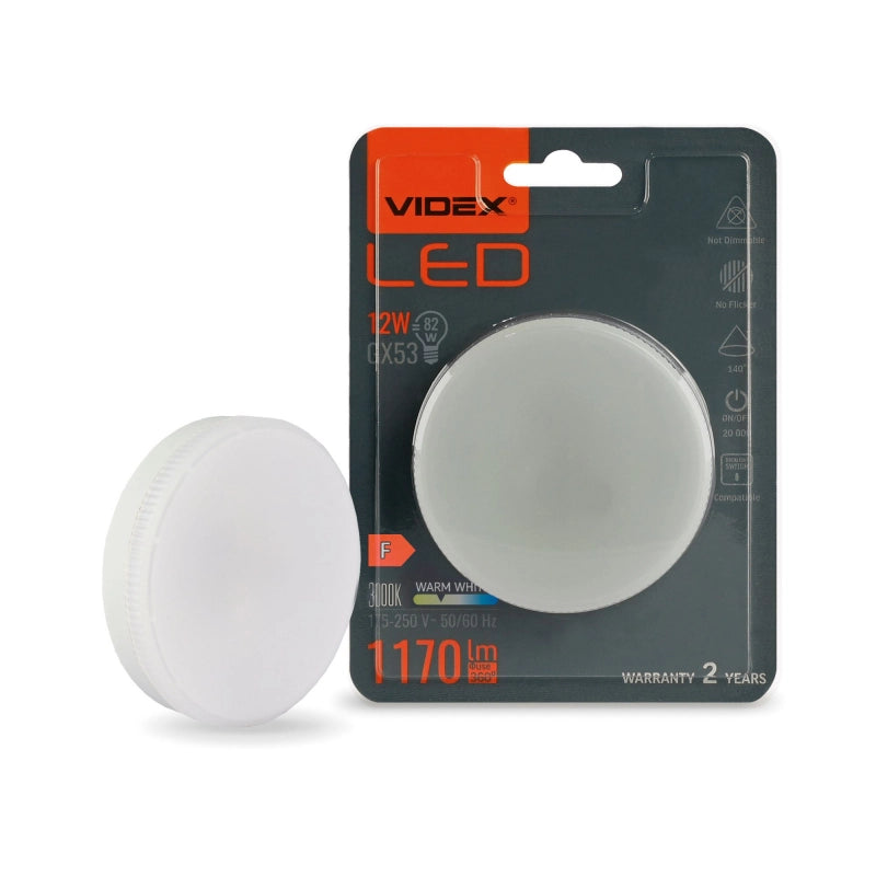 Lampadina LED Videx Premium GX53 12W 1170lm 3000K calda