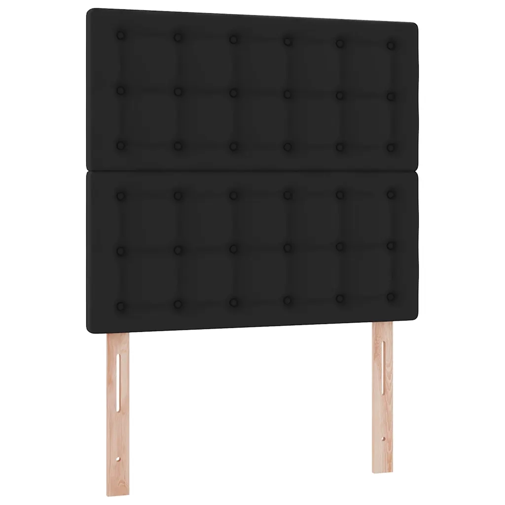 Letto Pouf con Materasso Nero 90x200 cm Similpelle 3312981