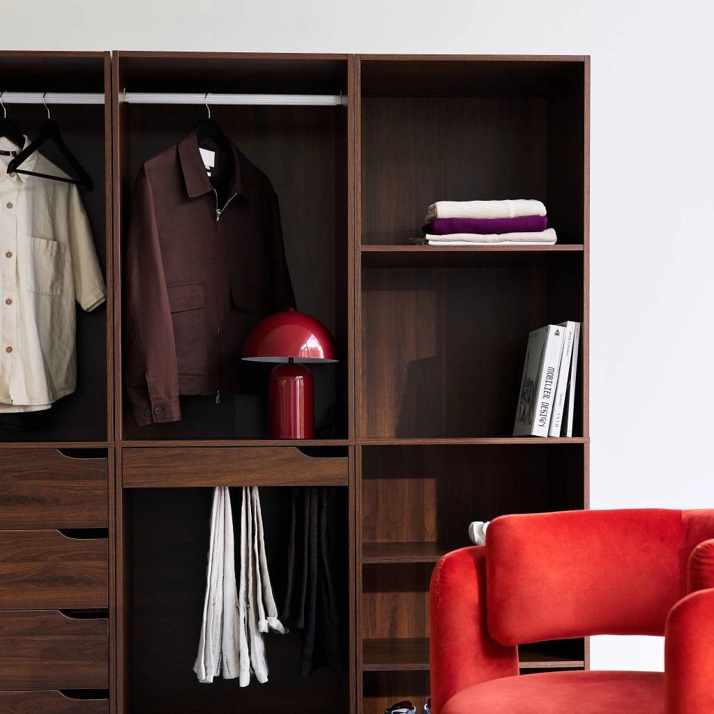 Kit armadio modulare decorazione legno 4 elementi, noce