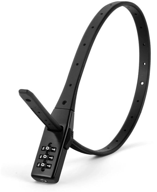 Blocco e Catena Multiuso, Combinazione a Zip, 3 Ruote Codificabile, Adatto per Furgone/Baby Car/Scudo, Nero