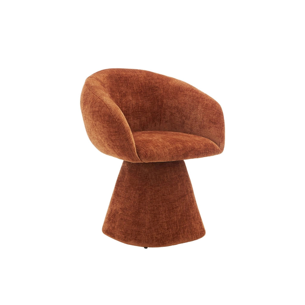 Poltrona girevole 180° in tessuto di cotone, terracotta