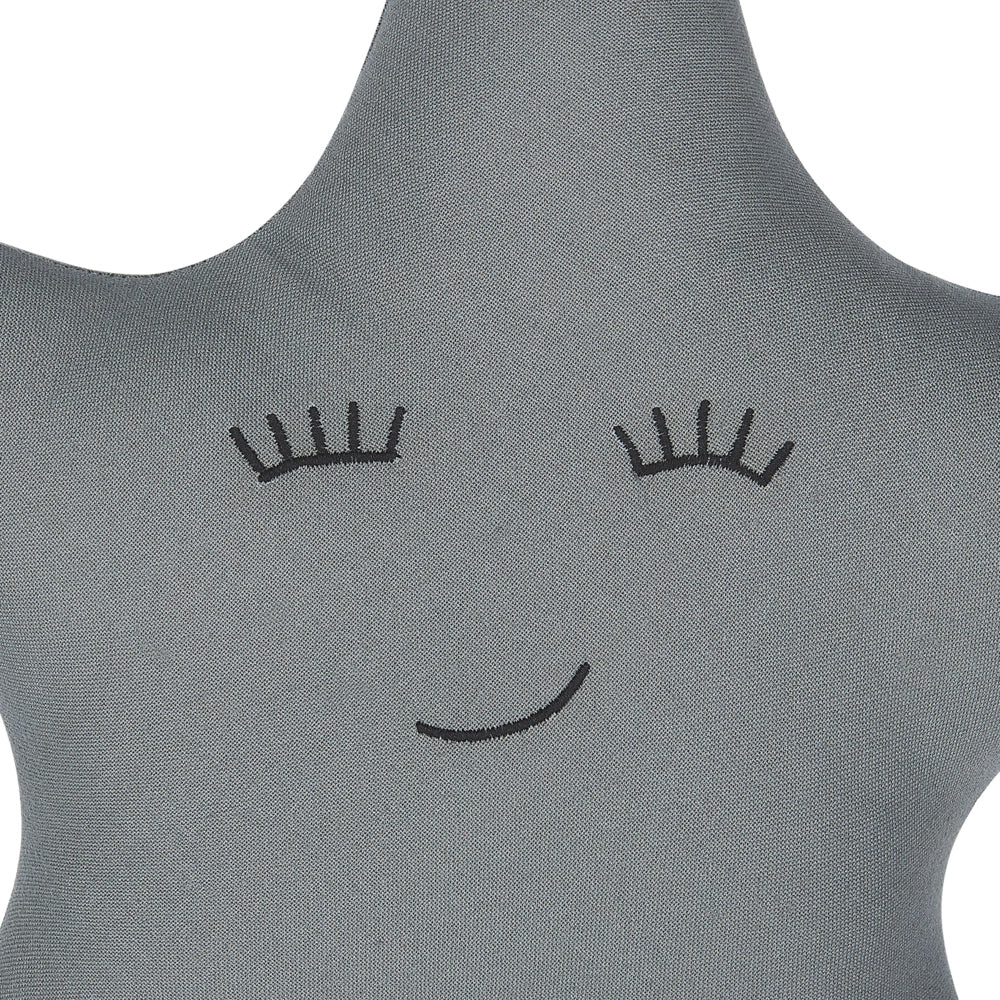 Set di 2 cuscini per bambini in tessuto grigio a forma di stella con imbottitura morbida per bambini