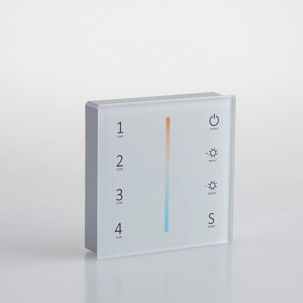 WALLPAD RF 2,4G CONTROLLO CCT BIANCO DINAMICO 4 ZONE 2 CANALI 8,6X8,6X3,6CM