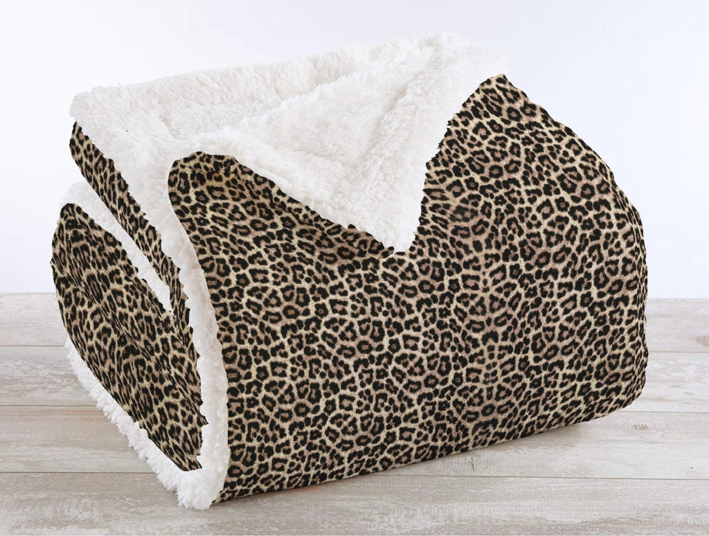 Coperta Plaid Pile Sherpa Invernale, Morbida Calda Coperta Pelosa  Doppio Lato Copertina Divano - Plaid-125x155cm - Dis6-Savana