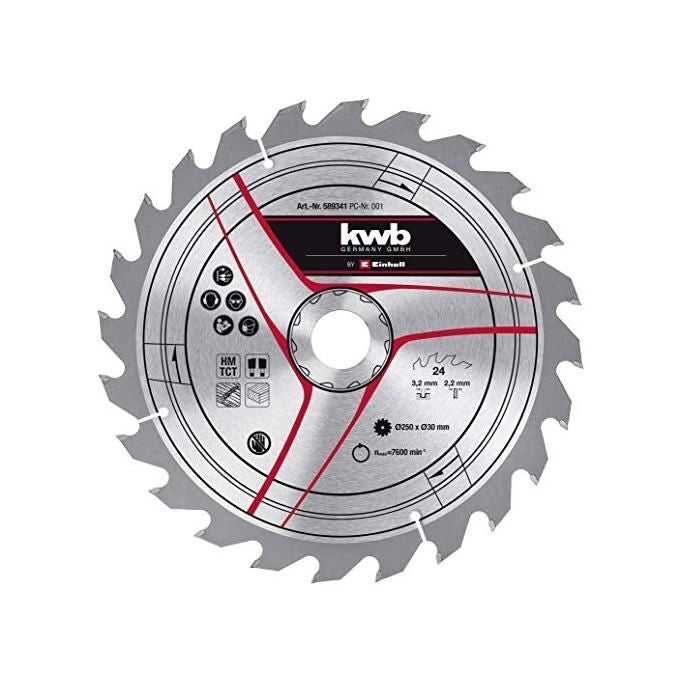 Kwb Lama Legno D.250X30 Mm - 24 Denti