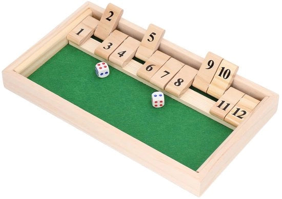 Doppio Gioco Premium Materiale - Gioco da Tavolo a Dadi - 12 Segnalini Numerici - Design Adattabile - Gioco di Intrattenimento - Legno Sostenibile Durevole
