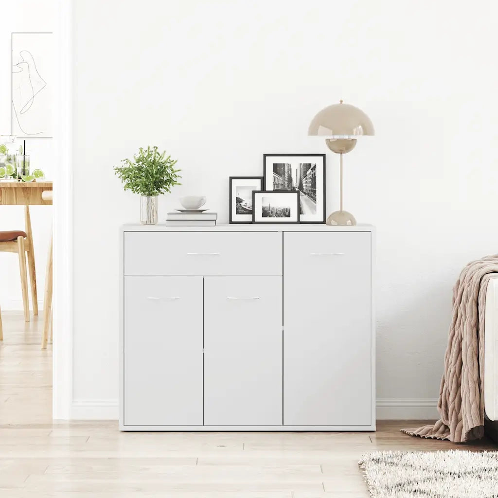 Credenza Bianca 88x30x70 cm in Legno Multistrato