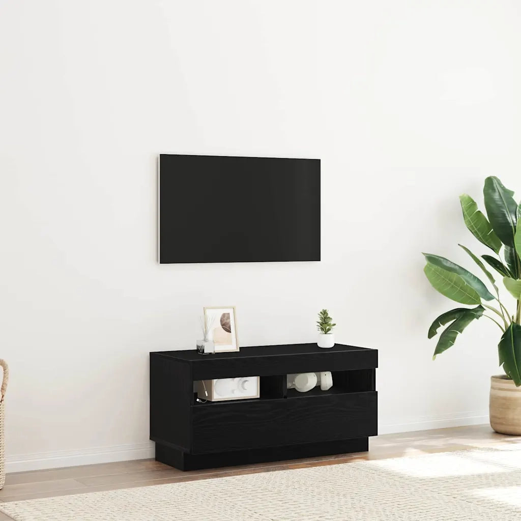 Mobile TV | Armadietto TV | Mobile Porta TV Rovere Nero 80 x 35 x 40 cm Legno multistrato