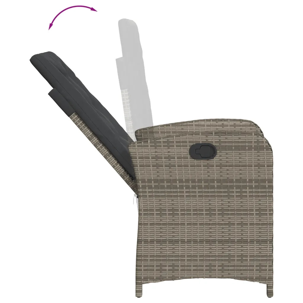 Set da Pranzo da Giardino 5 pz con Cuscini in Polyrattan Grigio 3212241