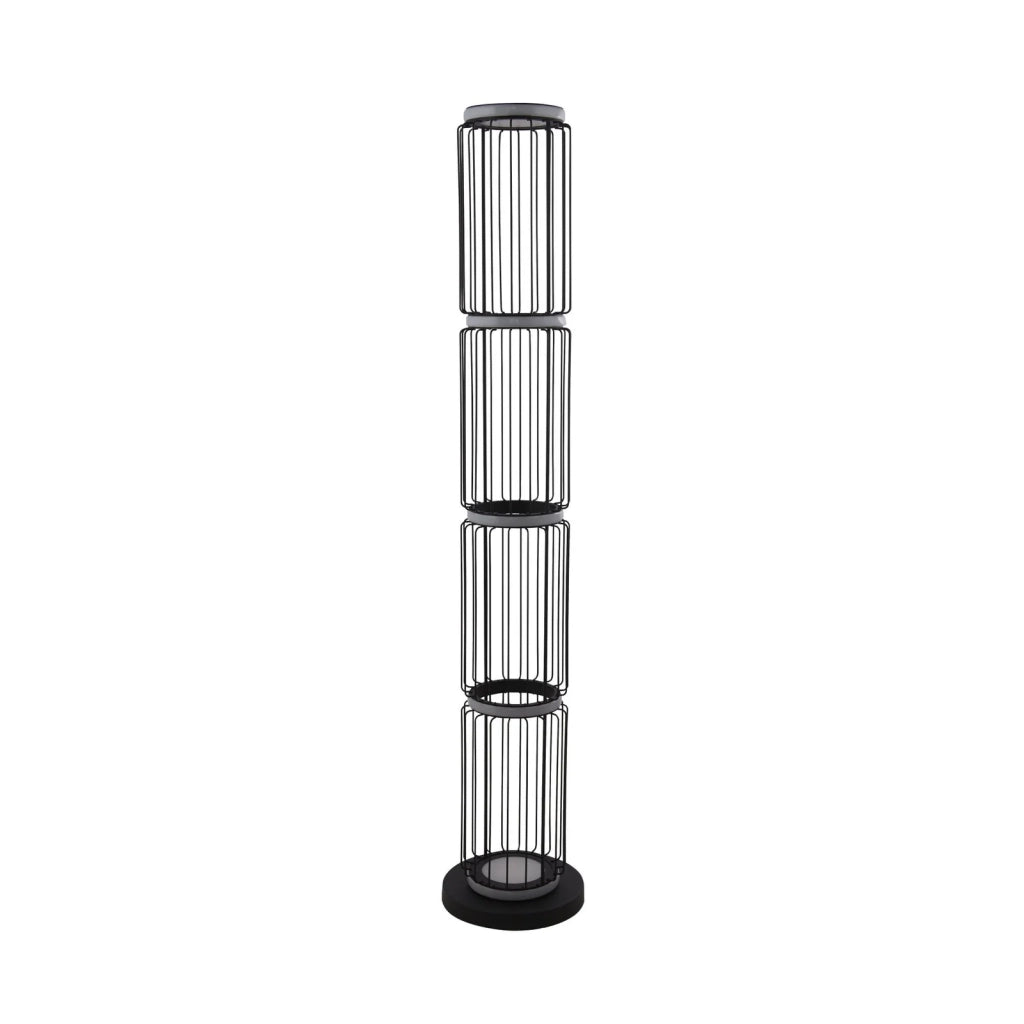 Piantana Industrial-Nordico Circolo Alluminio Bianco Silicone Nero Led 35W 3000K