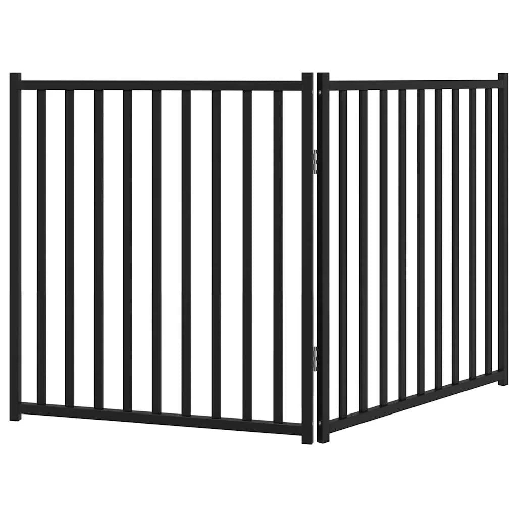 Cancelletto di sicurezza pieghevole per cani 2 pannelli 160 cm legno massello di abete nero 02_0023053