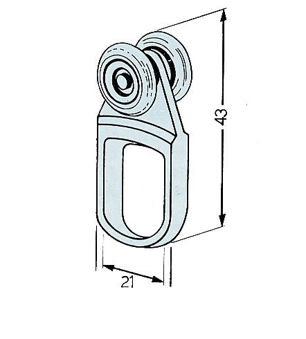 OMGE  902 CARRELLO NYLON A 2 RUOTE D 15 ACC P 10 KG- OMGE- 50,0 pz