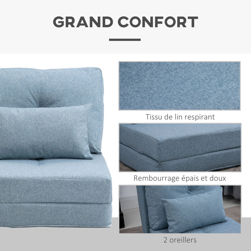 Poltrona letto reclinabile con cuscino ¨C Minimal ¨C blu